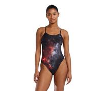 TYR Women's Standard Durafast Elite Cutoutfit Swimsuit, Red/Starborne
