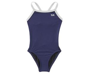 TYR Girls' Polyester Navy/White