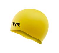 TYR Latest Designed Long Hair Silicone Swim Cap, Keeps Hair Clean with Ear Protector,Waterproof Silicone Swimming Cap for Adult, Woman and Men (Yellow)