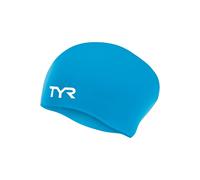 Long Hair Wrinkle-Free Silicone Swim Cap Tyr Light Blue One Size