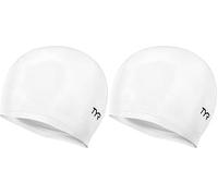 TYR Mens All-season Swim Cap, White (Pack of 2)