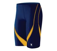 TYR Men's Alliance Splice Jammer Swimsuit Swim Trunks, Navy/Gold, 36