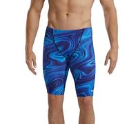 TYR Men's Durafast Elite Athletic Jammer Swimsuit Swim Trunks, Blue Vitality, 36