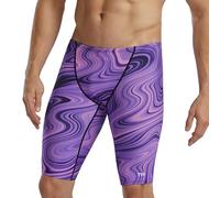 TYR Men's Durafast Elite Athletic Jammer Swimsuit Swim Trunks, Purple Vitality, 38