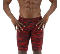 TYR Men's Durafast Elite Athletic Jammer Swimsuit Swim Trunks, Red Fizzy, 36