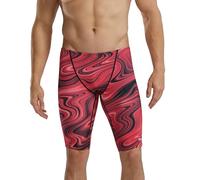 TYR Men's Durafast Elite Athletic Jammer Swimsuit Swim Trunks, Red Vitality, 26