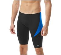 TYR Men's Hexa Curve Splice Jammer Swimsuit Swim Trunks, Black/Blue, 30
