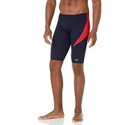 TYR Men's Durafast Elite Curve Splice Jammer Swimsuit Swim Trunks, Navy/Red, 30