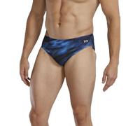 TYR Men's Durafast Elite Racer Brief Swimsuit Swim, Blue/Soren, 34