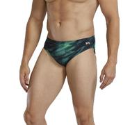 TYR Men's Durafast Elite Racer Brief Swimsuit Swim, Green/Soren, 32