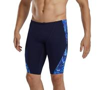 TYR Men's Durafast Elite Solid Jammer Swimsuit Swim Trunks, Blue Crystalized, 38