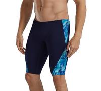 TYR Men's Durafast Elite Solid Jammer Swimsuit Swim Trunks, Blue/Green Crystalized, 38