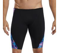 TYR Men's Durafast Elite Solid Jammer Swimsuit Swim Trunks, Navy/Pink Crystalized, 38