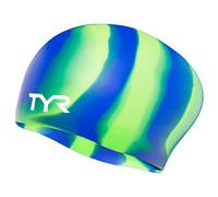 TYR Mens Long Hair Silicone Swim Cap Green