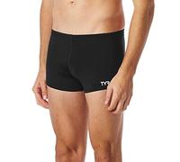 TYR Men's Durafast Elite Solid Square Leg Swim Suit (Black, 34)