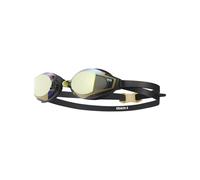 TYR Stealth X Performance Swimming Goggles Jet Black with Mirrored Lenses Yellow