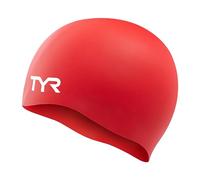 TYR Unisex Adult Wrinkle Slicone Swim Cap - Red, Medium