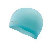 TYR Unisex Wrinkle Free Silicone Swim Cap, Light Blue