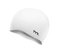 TYR Unisex Wrinkle Slicone Swim Cap, White, M UK