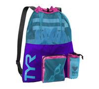 TYR Unisexs Big Mesh Mummy Backpack Bag PurpleBluePink 40L
