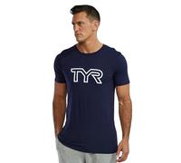 TYR Unisex's Ultrasoft Lightweight Short Sleeve Big Logo Tech Tee Tri Lg UX, Navy, Medium