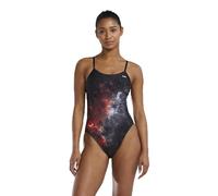 TYR Women's Standard Durafast Elite Cutoutfit Swimsuit, Red/Starborne