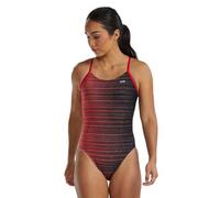 TYR Women's Durafast Elite Cutoutfit Swimsuit, Red Speedwarp, 34