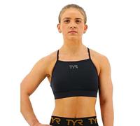 TYR Women's High Neck Performance Sports Bra, Black, Small