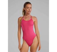 TYR Womens Solid Crosscut Tie Back Swimsuit - Fuchsia