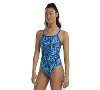 TYR Women's Standard Durafast Elite Diamondfit Swimsuit, Blue/Green Crystalized