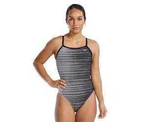 TYR Women's Standard Durafast Elite Diamondfit Swimsuit, Titanium Speedwarp