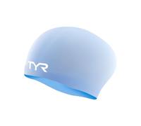 TYR Wrinkle Free Solid Silcone Long Hair Adult Fit Swim Cap, Periwinkle