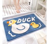 Tyrafry Animal Bath Rug Washable Bath Mat Funny Duck Bath Mat Soft Microfiber Plush Thick Foot Mat Non Slip Water Absorbent Rug for Bathroom and Bedroom, 15.7 x 23.6, Duck