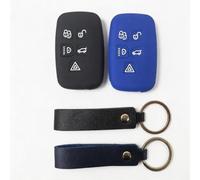 TyranCoupe 2Pcs 5 Button Silicone Key Fob Cover, Keyless Sleeve for LR2 LR4 Discovery Evoque Sport SUV 2010-2018 (Black/Blue)