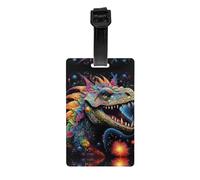 Tyrannosaurus Bad Boy Luggage Tags Privacy Cover Travel Luggage ID Tags with, Bag, Backpack - Bright Colors Easy to Identify