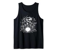 Tyrannosaurus Drummer Tee Dinosaur Drumset Drums Drumsticks Tank Top