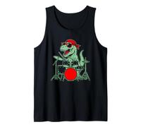 Tyrannosaurus Drummer Tee Dinosaur Drumset Drums Drumsticks Tank Top