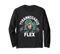 Tyrannosaurus Flex Weightlifting Fun Long Sleeve T-Shirt