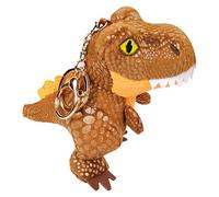Tyrannosaurus Plush Keychain for Kids with Soft Dinosaur Backpack Charm | Adorable compact Tyrannosaurus Stuffed Animal Accessory for School Bags and Travel Brown