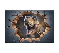 Tyrannosaurus Rex 1000 Pieces Wooden Jigsaw Puzzle for Adults Puzzles Brain Exercise Challenge High Difficulty Game for Kids （75×50cm）