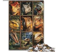Tyrannosaurus Rex Collage Jigsaw Puzzles for Adults 1000 Piece Puzzle, Suitable for Ages 14 And Up Family Fun It Is Ideal As A Gift for The Whole Family (50x75cm)