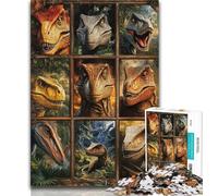 Tyrannosaurus Rex Collage Jigsaw Puzzles for Teenagers 1000 Jigsaws,Brain Intelligence Challenge Addictive Toys for Home Decoration 50x75cm
