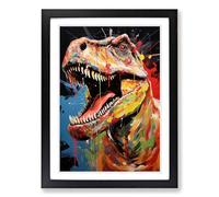 Tyrannosaurus Rex Dadaism Framed Wall Art Print A2 Black