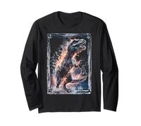 Tyrannosaurus Rex Dinosaur Graphic Archaeology Motif Print Long Sleeve T-Shirt