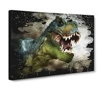 Tyrannosaurus Rex Dinosaur No.3 Modern CB Canvas Wall Art Print Ready to Hang, Framed Picture for Living Room Bedroom Home Office Décor, 24x16 Inch (60x40 cm)