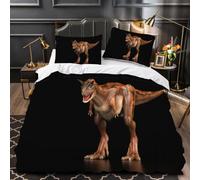 Tyrannosaurus Rex Duvet Cover Set Soft Microfiber Bedding Set Comforter Ancient Creatures Quilt Cover Set with Zipper Closure and 2 Pillow Shams for Kids Boys girl Teens Room Decor 140x200cm b.2803