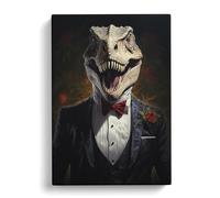 Tyrannosaurus Rex Gothic Art Canvas Print | Gallery Wrapped 30mm Frame Wall Art | 30x20 inches | Ready to Hang | Contemporary Picture | Living Room Bedroom Lounge Office