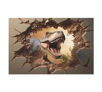 Tyrannosaurus Rex Jigsaw Puzzles for Kids 1000 Pieces 3d Wooden Puzzle Decompression Game for Adults Women Girl Educational Game Toys （75×50cm）