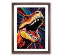Tyrannosaurus Rex Op Framed Print | A2 Walnut Framed Wall Art | Ready to Hang | Modern Nature Picture | Living Room Bedroom Lounge Office