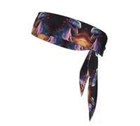 Tyrannosaurus Rex Print Quick-Drying Sports Headband - Adjustable Elastic Sweatband, for Basketball, Running, Tennis